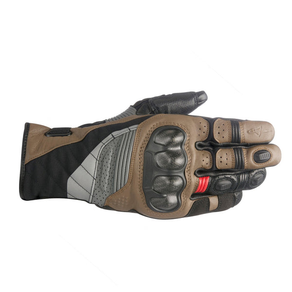 Alpinestars Belize Drystar Gloves Black Tabacco Brown & Red