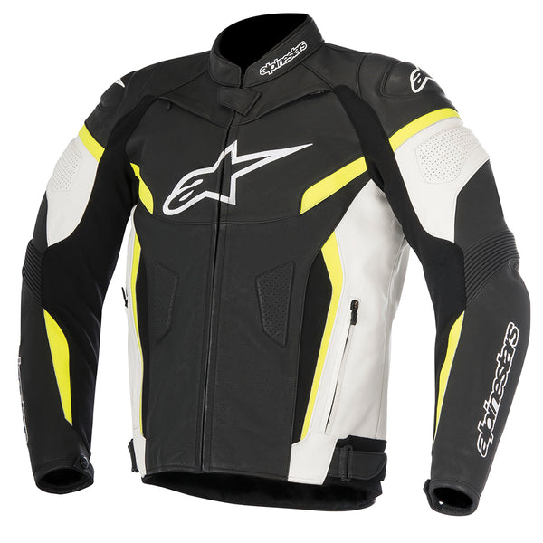 Alpinestars GP Plus R v2 Leather Jacket Black White & Yellow Fluo