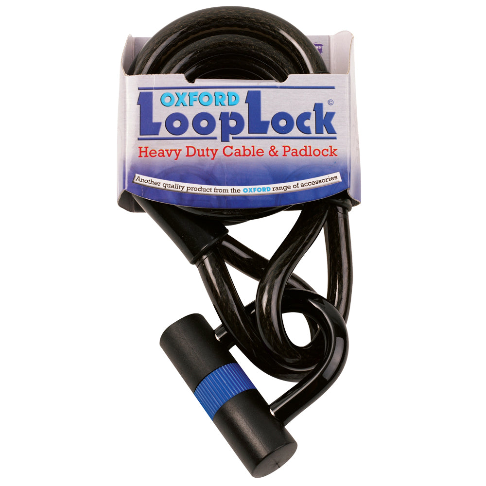 Oxford Loop Lock Cable & Padlock 2m x 15mm