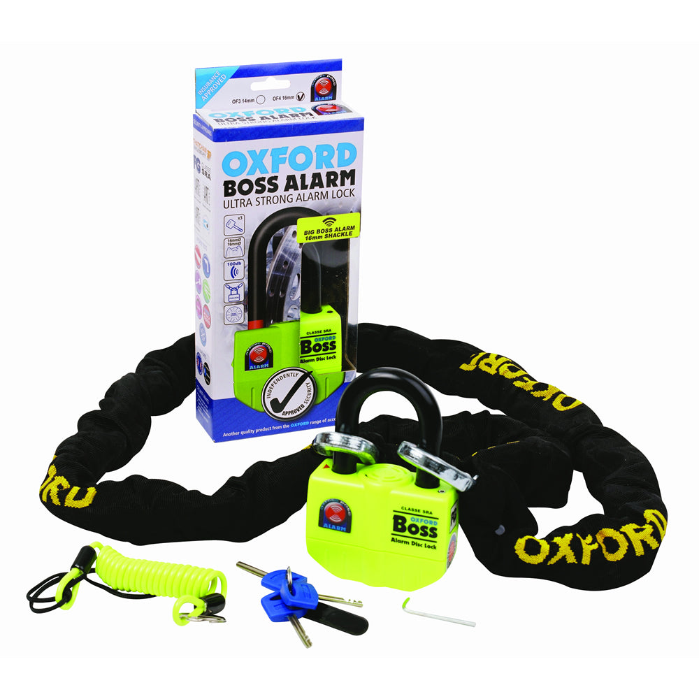 Oxford BIG Boss Alarm Lock & Chain 12mm x 2.0m – NW4 Motorcycles