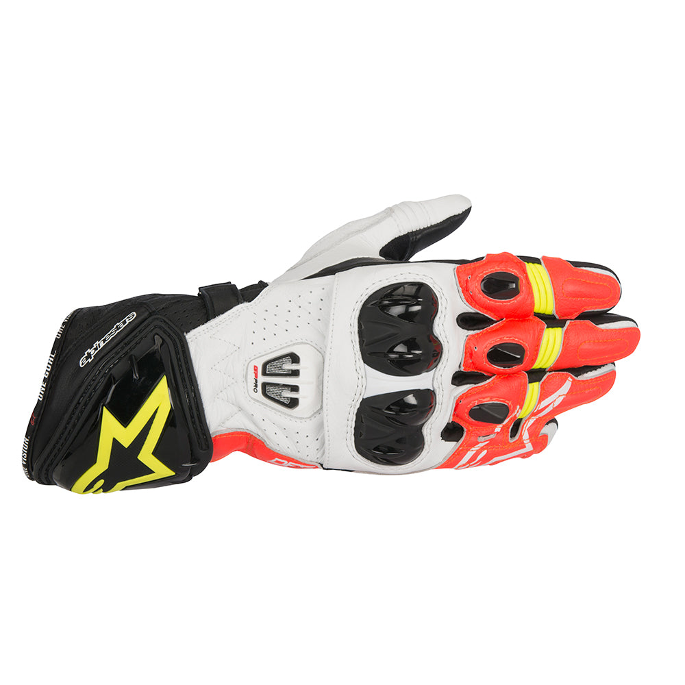 Alpinestars GP Pro R2 Gloves Black White Red Fluo