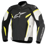 Alpinestars GP Plus R v2 Leather Jacket Black White & Yellow Fluo-NW4 Motorcycles-NW4 Motorcycles-Scooter-Shop-London